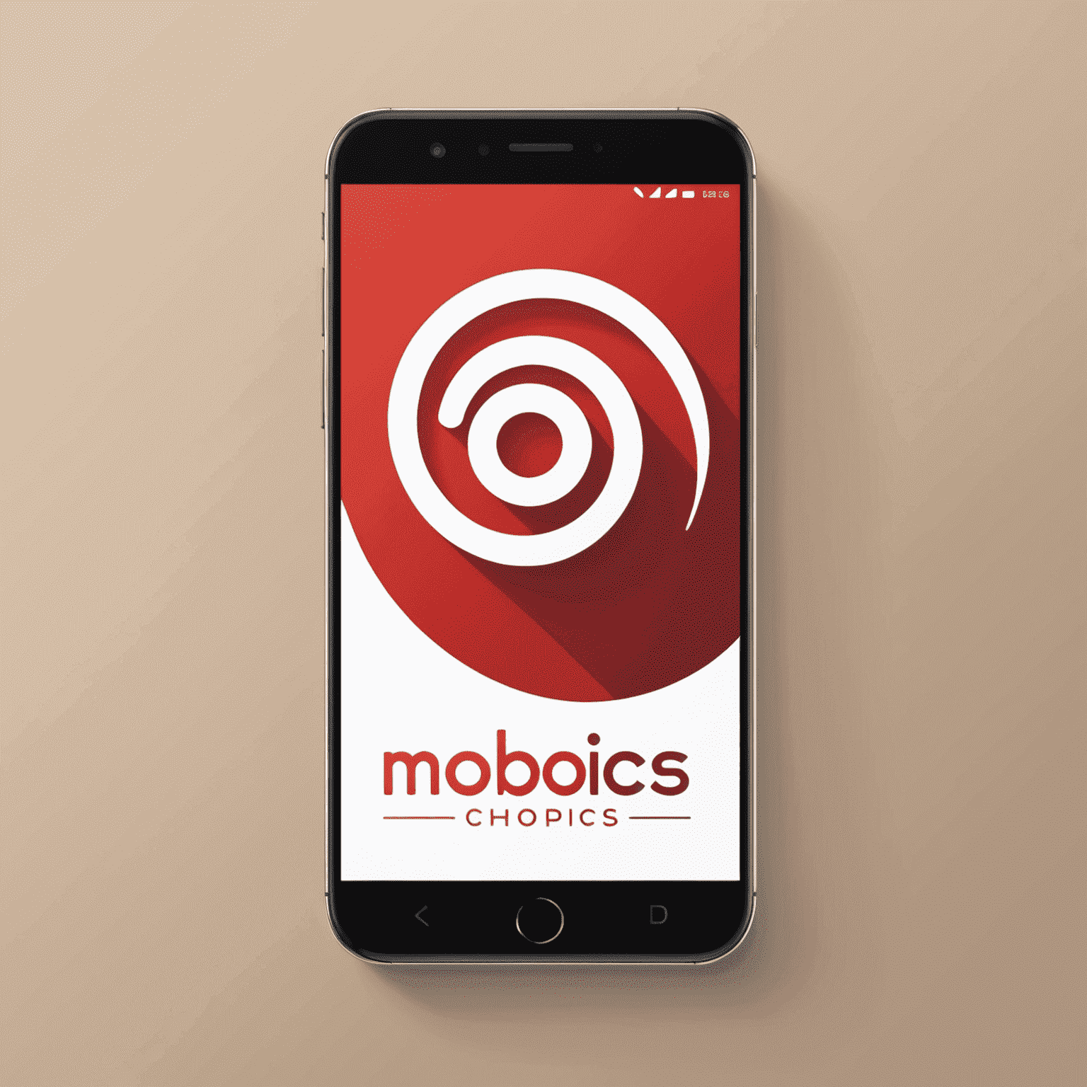 MobiCaPOS لوجو - شركة اتصالات متنقلة مع تصميم حديث يجمع بين اللون الأحمر والأبيض